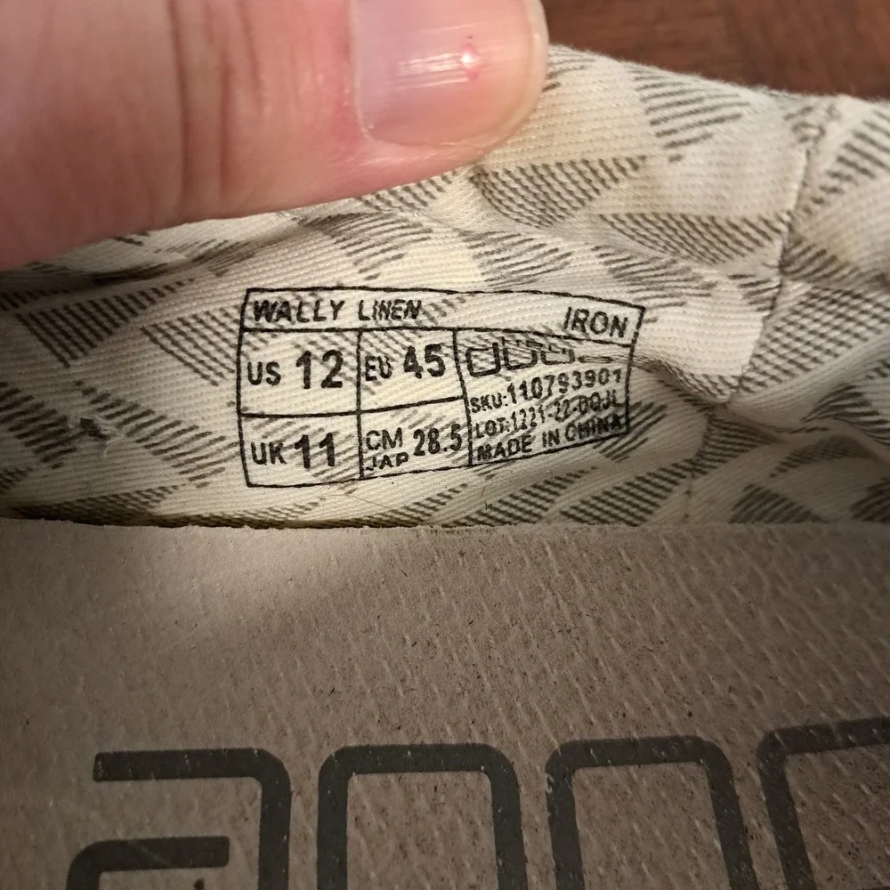 Hey Dude Wally Linen Iron Grey Men's Slip On Loafers Size 12 110793901